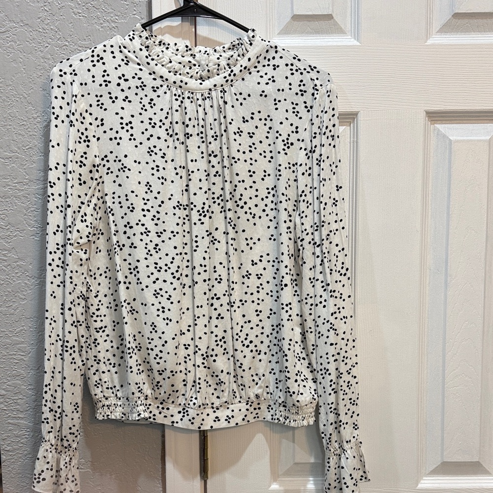 Sanctuary White and Black Speckled Blouse